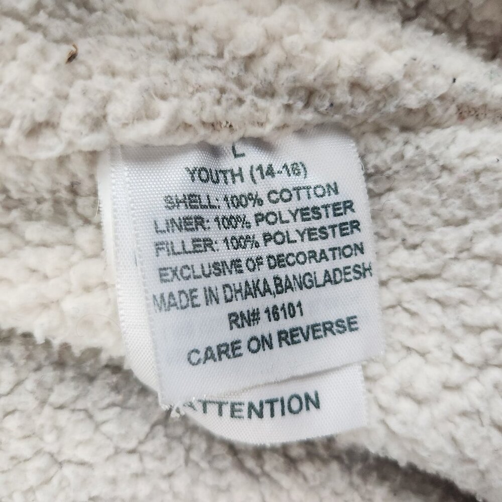 Canvas Sherpa Lined Jacket Youth Regular Large 14-18 Workwear Outdoors Hooded - Picture 3 of 13